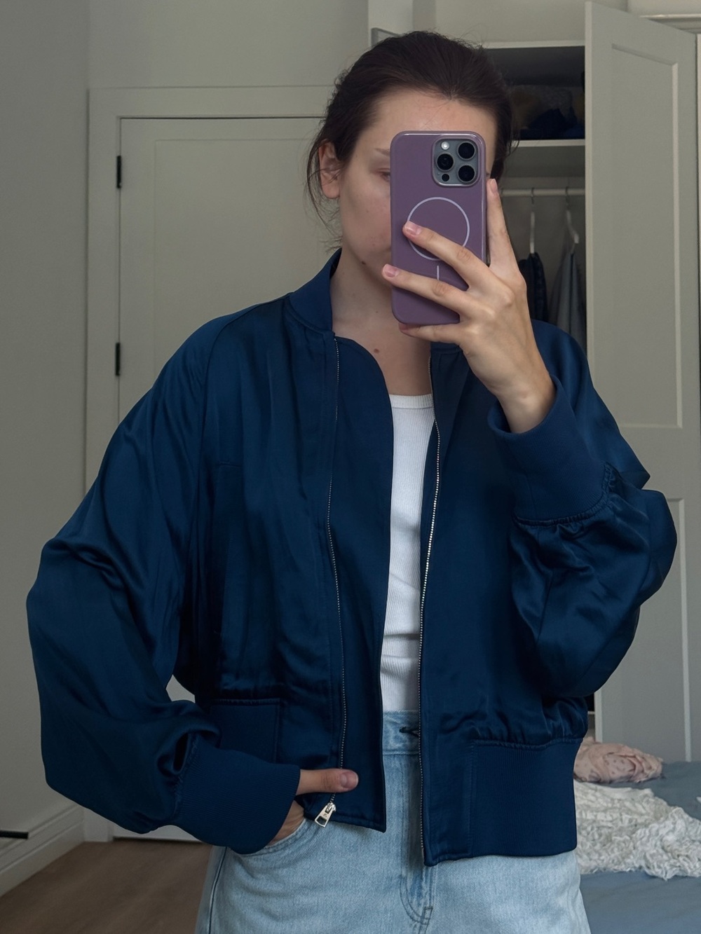 Navy Satin Bomber Marc O’Polo